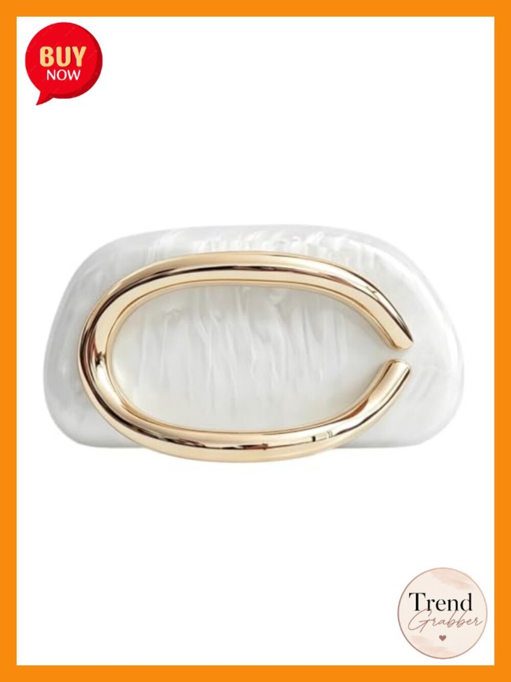 Acrylic Clutch Purse Round Evening Bag Metal Handlebar Wedding Party